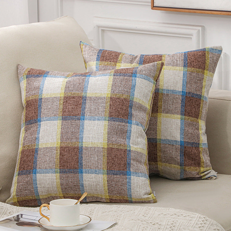 Solid Color Linen Sofa Cotton And Linen Pillow