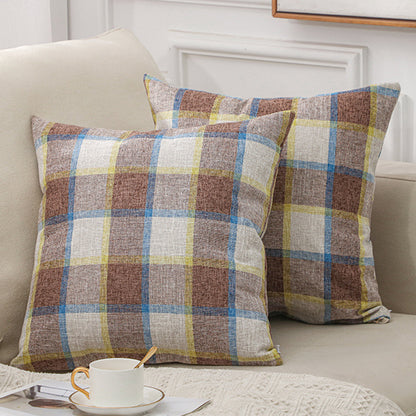 Solid Color Linen Sofa Cotton And Linen Pillow