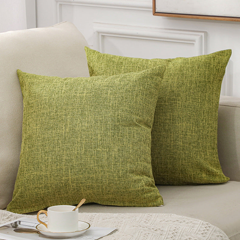 Solid Color Linen Sofa Cotton And Linen Pillow