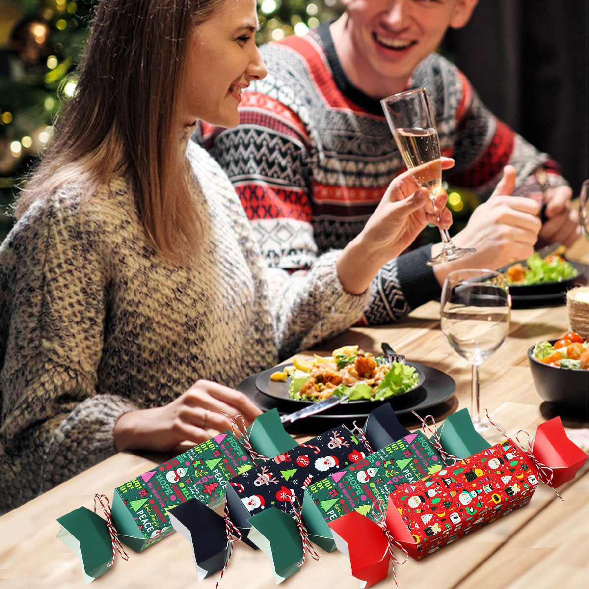 12Pack Christmas Candy-Shaped Treat Boxes