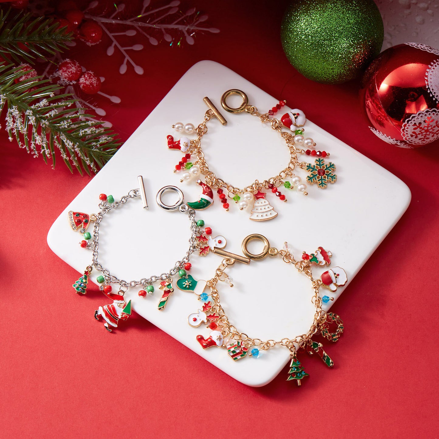 Personalized Christmas Charm Bracelet